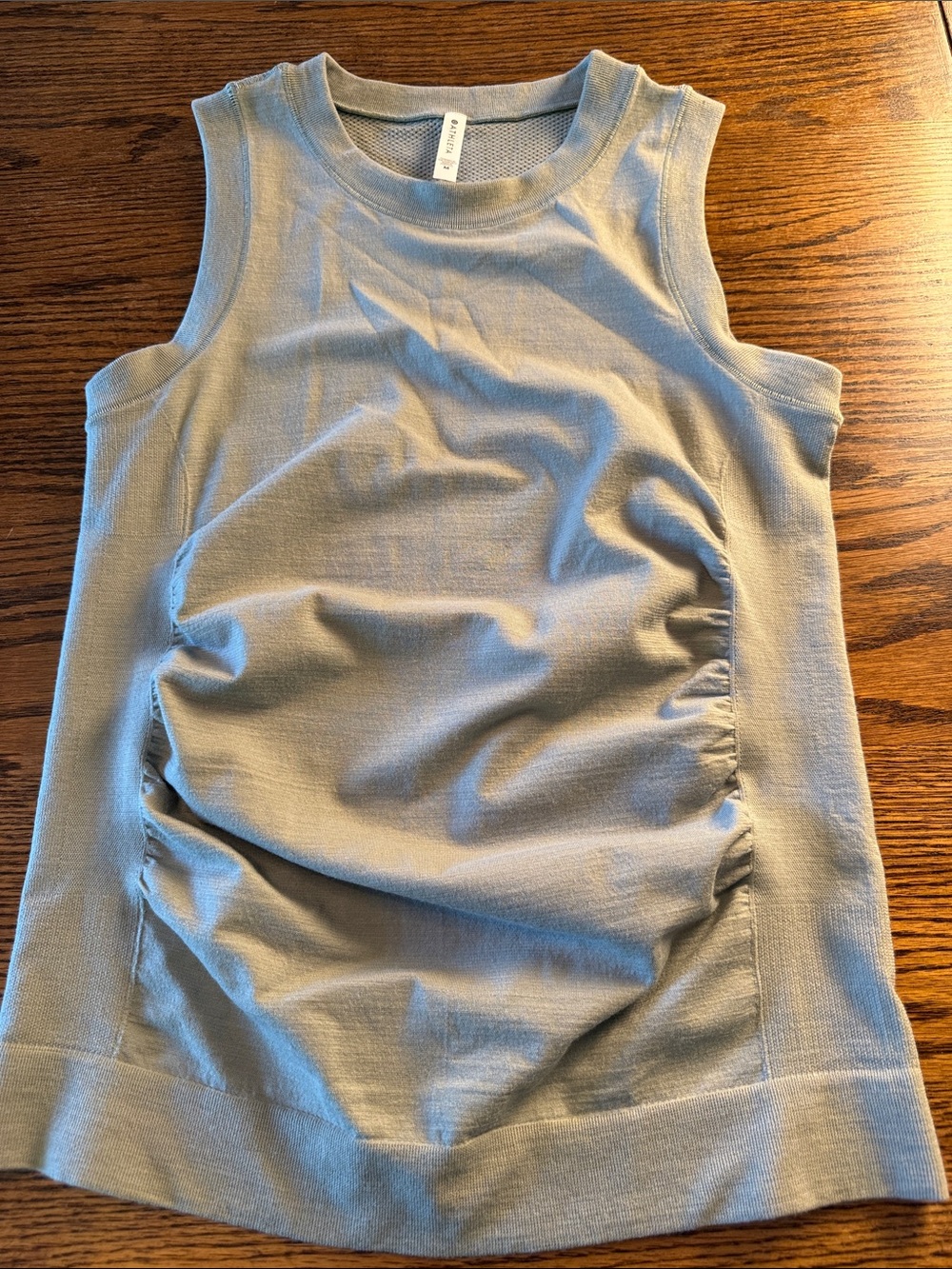 Athleta Foresthill Ascent Wool Blend Ruched Tank Sage Green Medium